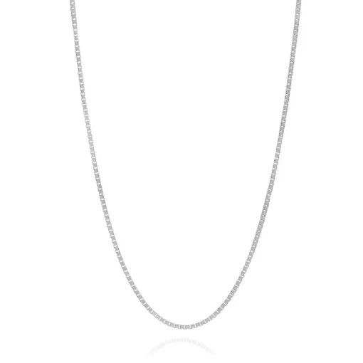 Adjustable Box Chain In 14K White Gold, 22"