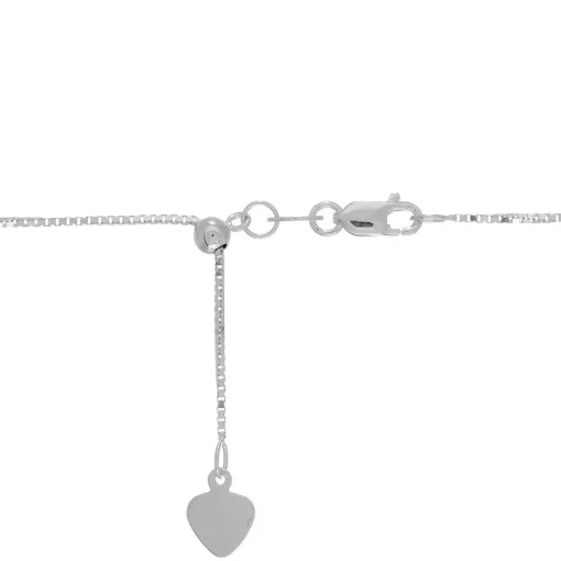 Adjustable Box Chain In 14K White Gold, 22"