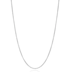 Adjustable Box Chain In Sterling Silver, 22"