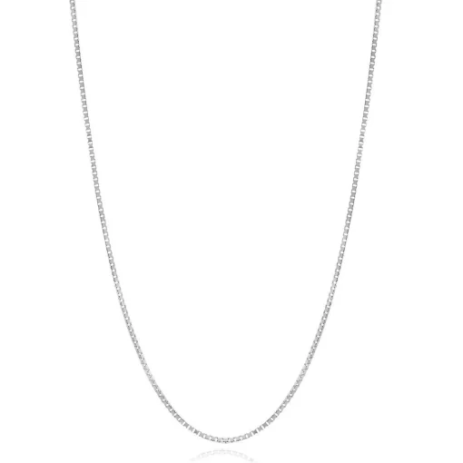 Adjustable Box Chain In Sterling Silver, 22"