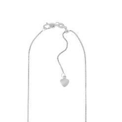 Adjustable Box Chain In Sterling Silver, 22"