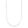 Adjustable Paperclip Chain Necklace In Sterling Silver, 1.8Mm, 22"