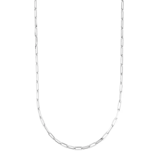 Adjustable Paperclip Chain Necklace In Sterling Silver, 1.8Mm, 22"