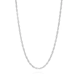 Adjustable Singapore Chain In 14K White Gold, 22"