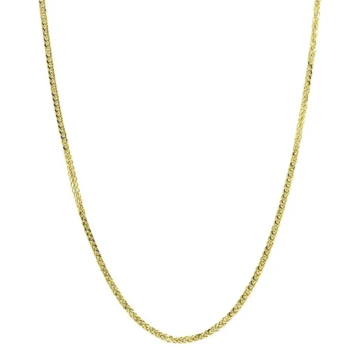 Adjustable Wheat Chain In 14K Yellow Gold, 20"