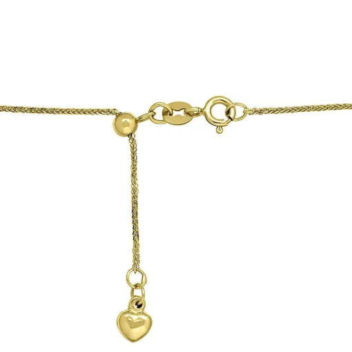 Adjustable Wheat Chain In 14K Yellow Gold, 20"