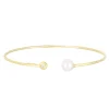 Akoya Pearl & Diamond Cuff Bracelet In 14K Yellow Gold