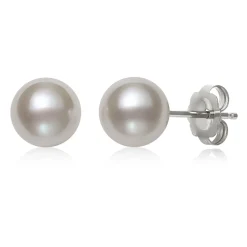 Akoya Pearl Earrings In 14K White Gold