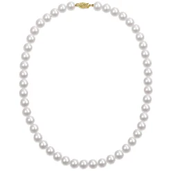 Akoya Pearl Necklace In 14K Yellow Gold, 8Mm, 18"