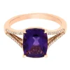 Amethyst & 1/8 Ct. Tw. Diamond Ring In 10K Rose Gold