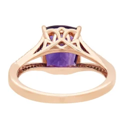 Amethyst & 1/8 Ct. Tw. Diamond Ring In 10K Rose Gold