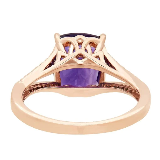 Amethyst & 1/8 Ct. Tw. Diamond Ring In 10K Rose Gold