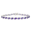 Amethyst & Diamond Bracelet In Sterling Silver
