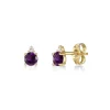 Amethyst & Diamond Earrings In 10K Yellow Gold