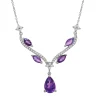 Amethyst & Lab Created White Sapphire Necklace In Sterling Silver