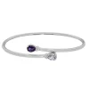 Amethyst & Rose De France Bangle Bracelet In Sterling Silver