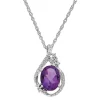 Amethyst And 1/10 Ct. Tw. Diamond Pendant In Sterling Silver