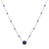 Amethyst And Beaded Enamel Necklace In Sterling Silver