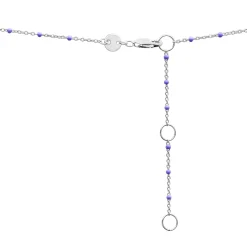 Amethyst And Beaded Enamel Necklace In Sterling Silver