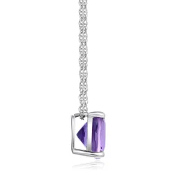 Amethyst Pendant In 10K White Gold