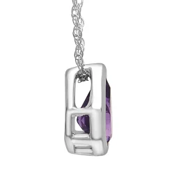 Amethyst Pendant With Pear Shape In 10K White Gold