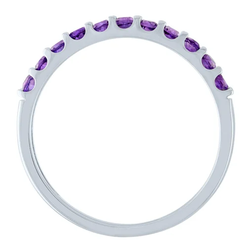 Amethyst Stacking Ring In 10K White Gold