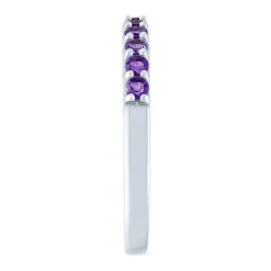 Amethyst Stacking Ring In 10K White Gold