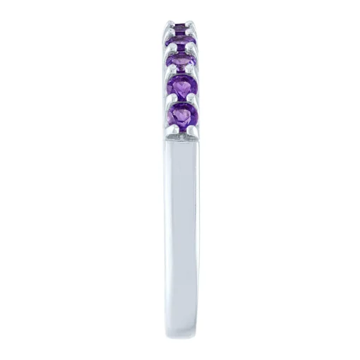 Amethyst Stacking Ring In 10K White Gold