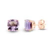 Amethyst Stud Earrings In 10K Rose Gold