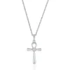 Ankh Pendant With Diamond Accent In 10K White Gold