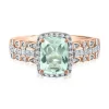 Aquamarine & Diamond Ring In 14K Rose Gold (1/4 Ct. Tw.)