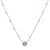 Aquamarine And Beaded Enamel Necklace In Sterling Silver