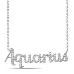 Aquarius Lab Created White Sapphire Necklace In Sterling Silver
