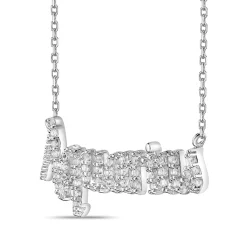 Aquarius Lab Created White Sapphire Necklace In Sterling Silver