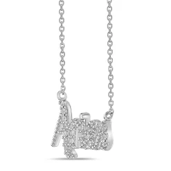 Aries Lab Created White Sapphire Necklace In Sterling Silver