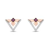 Aurora Pink Sapphire And Diamond Earrings In Sterling Silver And 10K Rose Gold (1/10 Ct. Tw.)