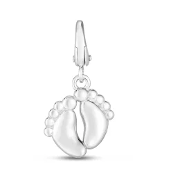 Baby Footprint Charm In Sterling Silver