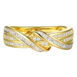 Baguette & Round Diamond Ring In 10K Yellow Gold (1/3 Ct. Tw.)
