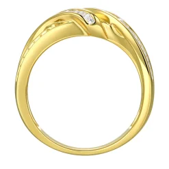 Baguette & Round Diamond Ring In 10K Yellow Gold (1/3 Ct. Tw.)