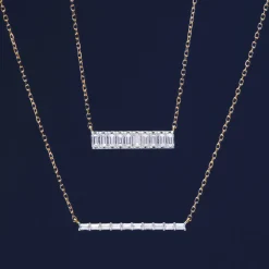 Baguette Diamond Bar Necklace In 14K Yellow Gold (1/7 Ct. Tw.)