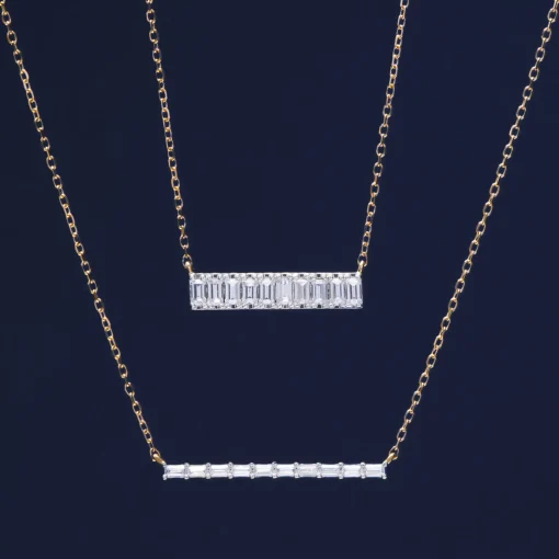 Baguette Diamond Bar Necklace In 14K Yellow Gold (1/7 Ct. Tw.)