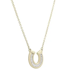 Baguette Diamond Horseshoe Pendant In 10K Yellow Gold (1/7 Ct. Tw.)