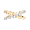 Baguette Diamond Ribbed 'X' Ring In 14K Yellow Gold (1/3 Ct. Tw.)
