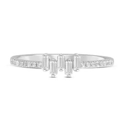 Baguette Diamond Stacking Ring In 10K White Gold (1/5 Ct. Tw.)