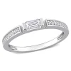 Baguette Moissanite Stacking Ring In Sterling Silver (3/8 Ct. Tw.)