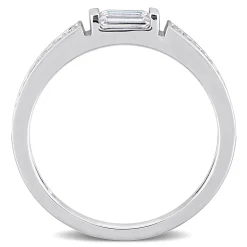 Baguette Moissanite Stacking Ring In Sterling Silver (3/8 Ct. Tw.)