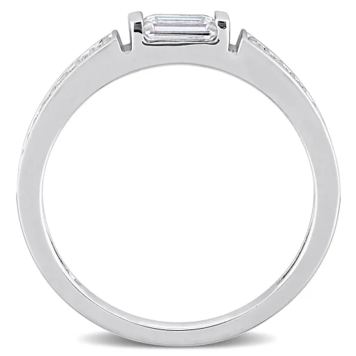 Baguette Moissanite Stacking Ring In Sterling Silver (3/8 Ct. Tw.)