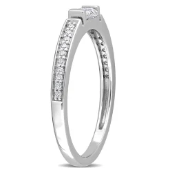 Baguette Moissanite Stacking Ring In Sterling Silver (3/8 Ct. Tw.)
