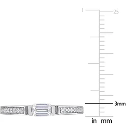 Baguette Moissanite Stacking Ring In Sterling Silver (3/8 Ct. Tw.)