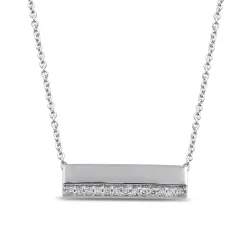 Bar Necklace In Sterling Silver (1/10 Ct. Tw.)